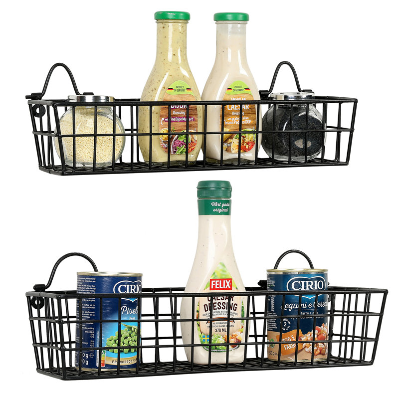 Winston Porter Wall Mounted Metal Wire Basket Set Wayfair